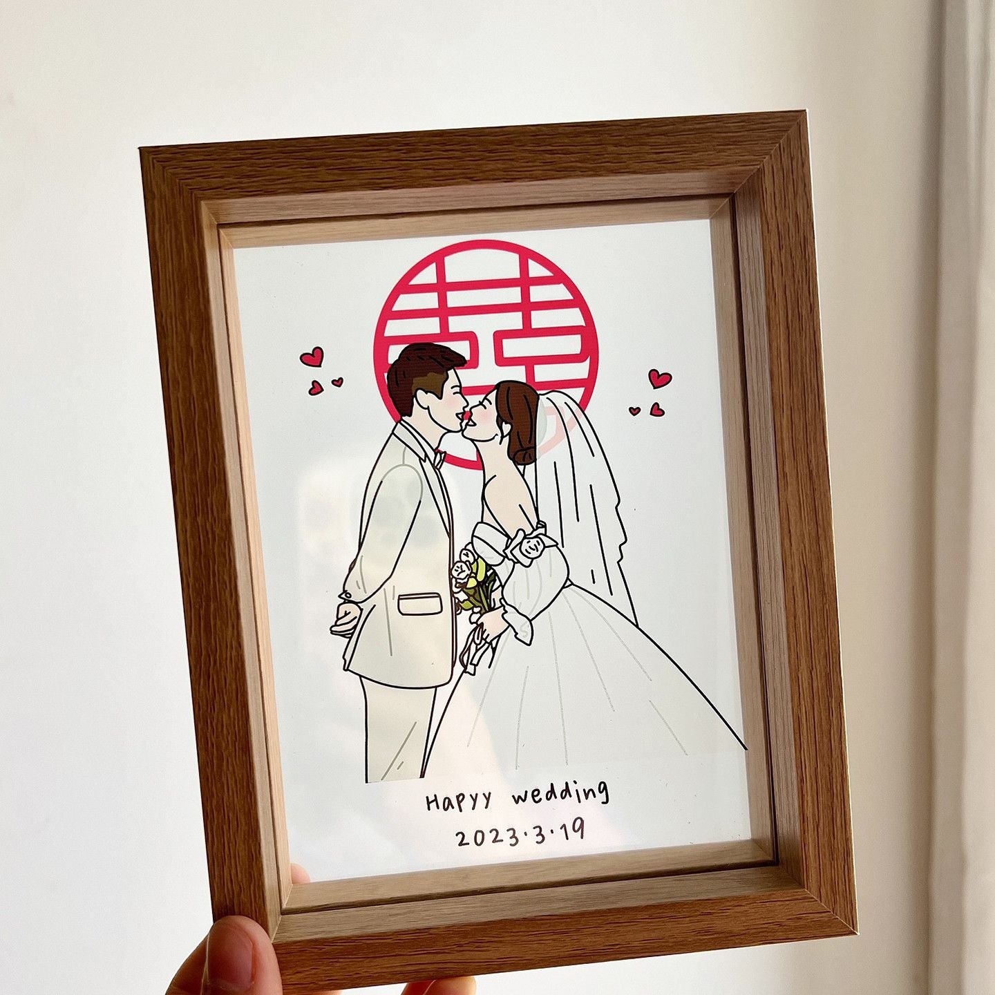 Custom Cartoon Couple Portrait — Personalized Acrylic Frame