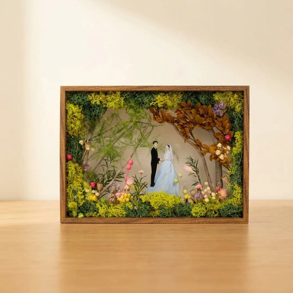 Custom Preserved Flower Shadow Box — Personalized Photo Frame