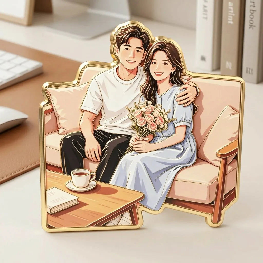 Custom Engraved Photo Magnet — Brass Micro-Relief Keepsake