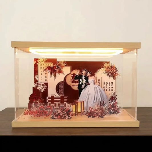 Custom Wedding Shadow Box — Personalized 3D LED Acrylic Display