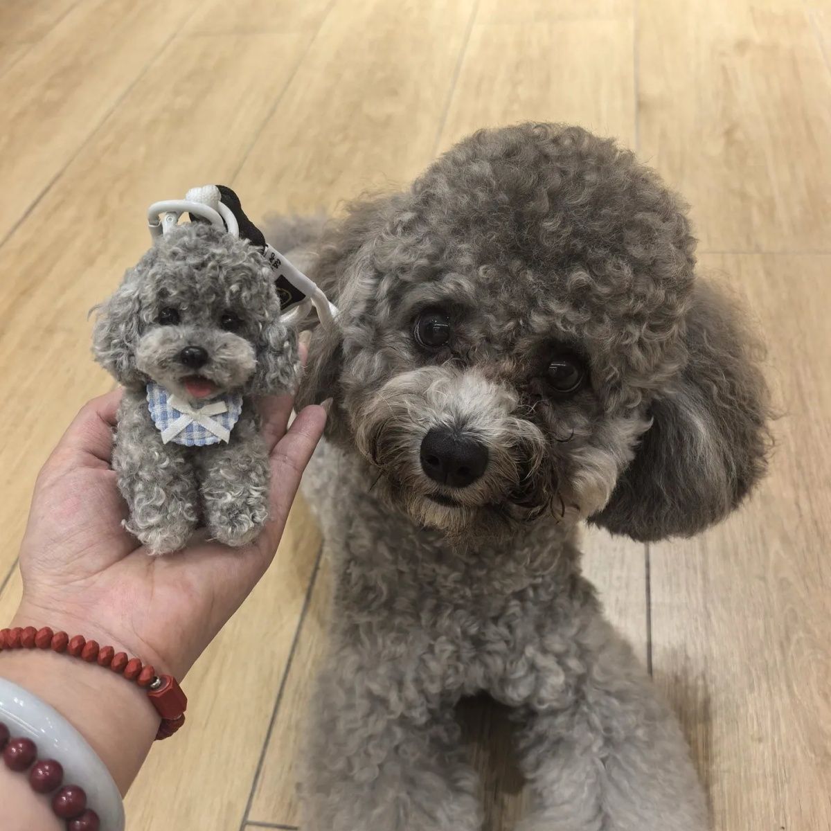 Custom Fluffy Dog Keychain — Handmade Chenille Stem Figurine