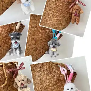 Custom Fluffy Dog Keychain — Handmade Chenille Stem Figurine